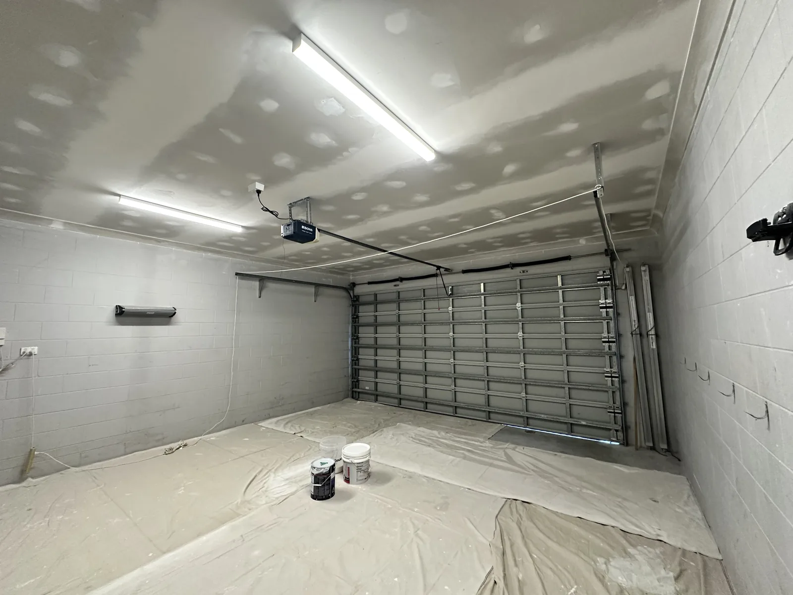 A garage before painting